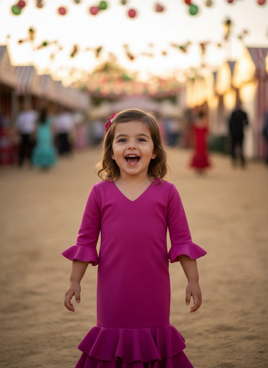 TRAJE FLAMENCA DE NIÑA  BUGANVILLA K506