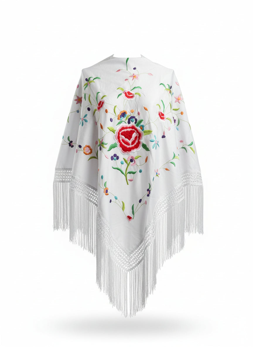 MANTÓN BLANCO CON COLOR MT150-12