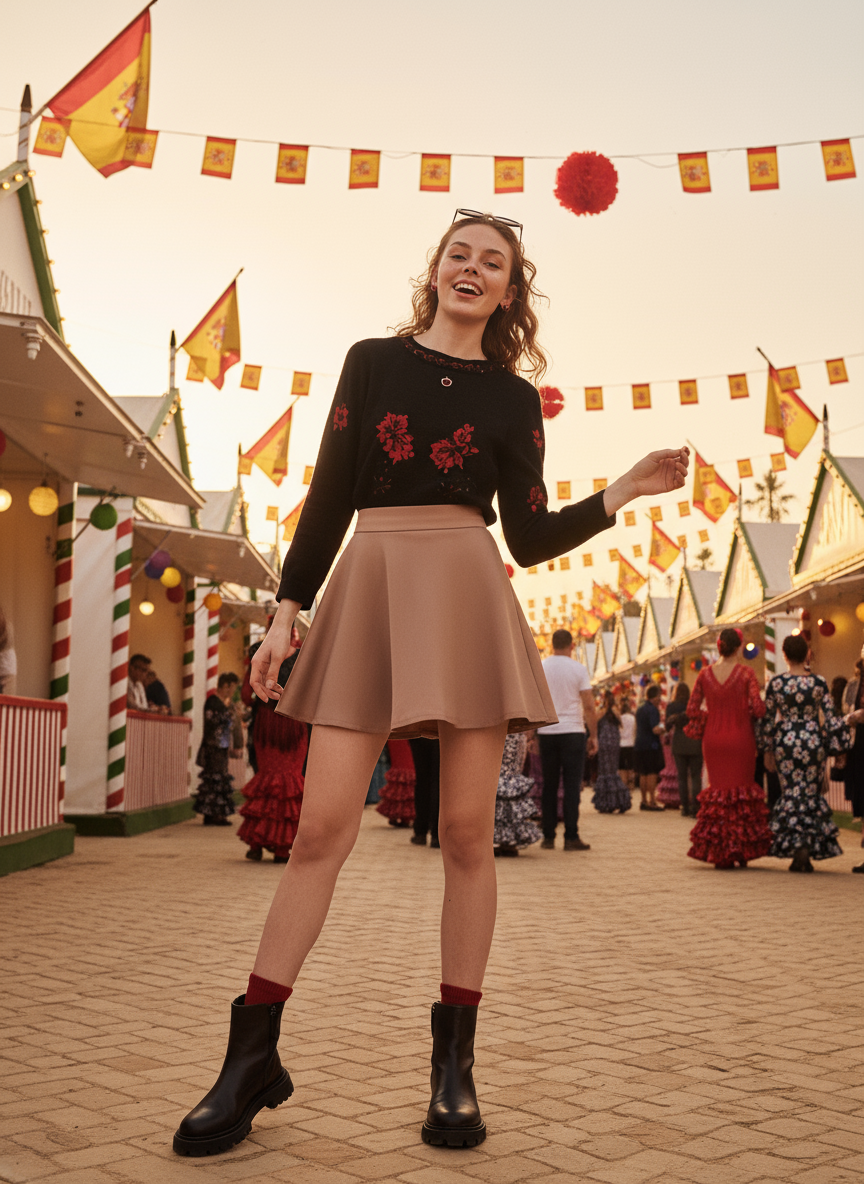 FALDA SKATER ROSA BEBÉ 1642