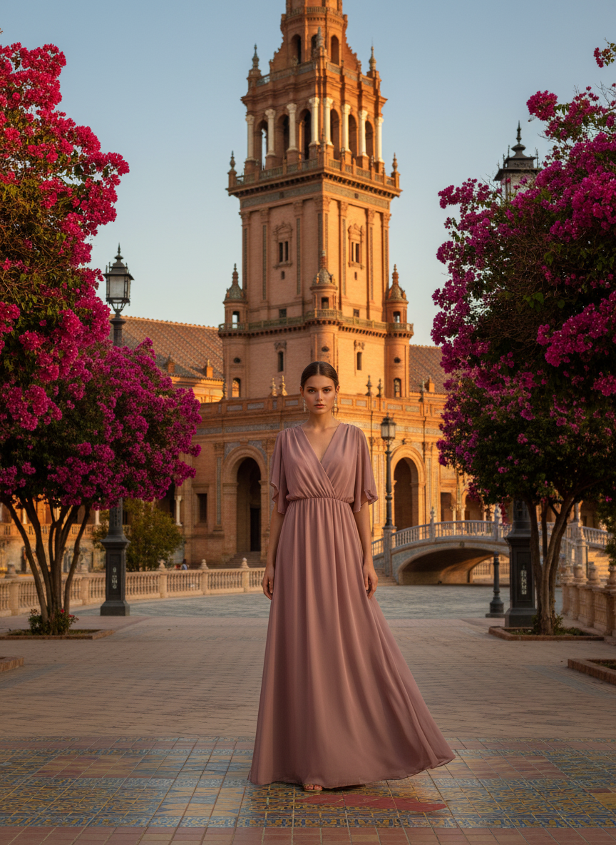 VESTIDO LARGO - ROSA - 4883