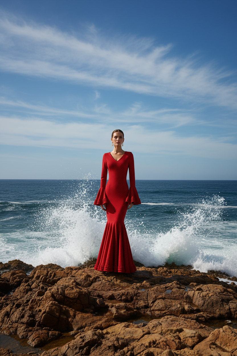 TRAJE FLAMENCA ROJO EMMA WU DESIGN X FLAMENCA EM252