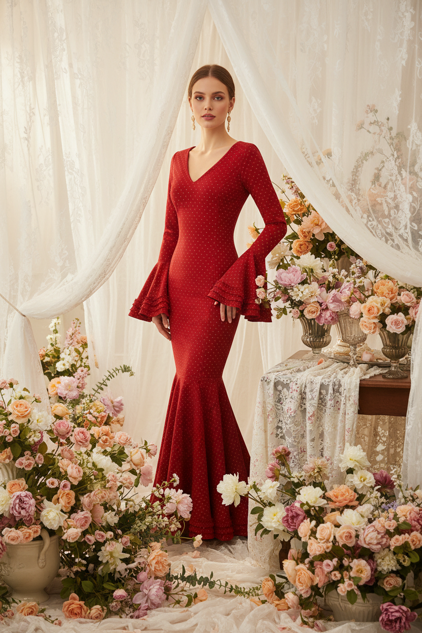 TRAJE FLAMENCA ROJO EMMA WU DESIGN X FLAMENCA EM252