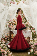 Traje de Flamenca EW2 | Vestido Flamenco con Tul Negro | Mialma Sevilla