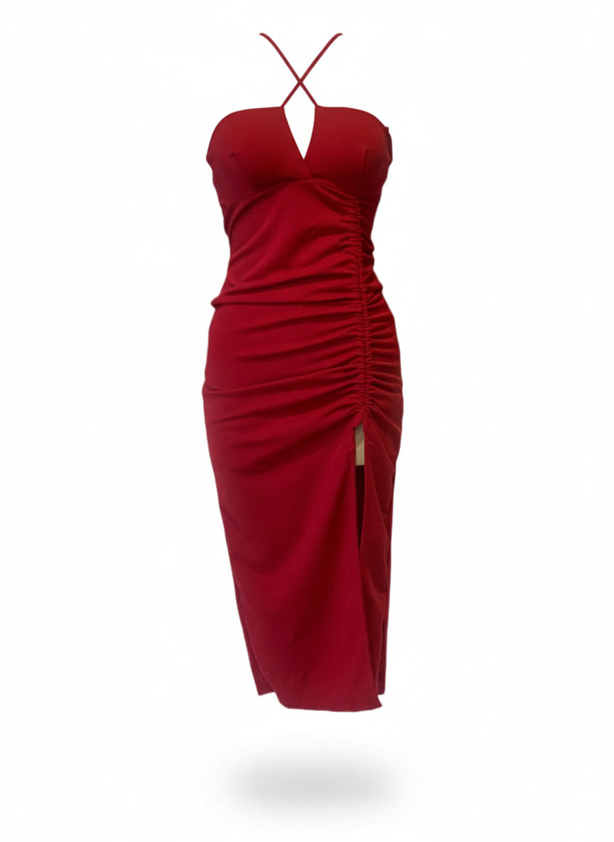 VESTIDO MIDI - ROJO INDIO - 23208
