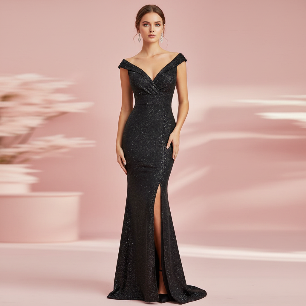 VESTIDO LARGO - NEGRO - 8813