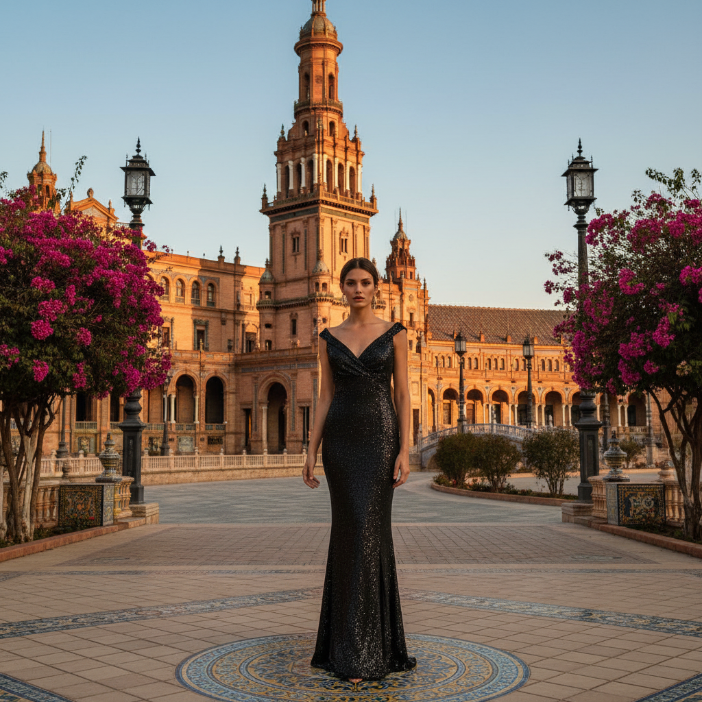 VESTIDO LARGO - NEGRO - 8813