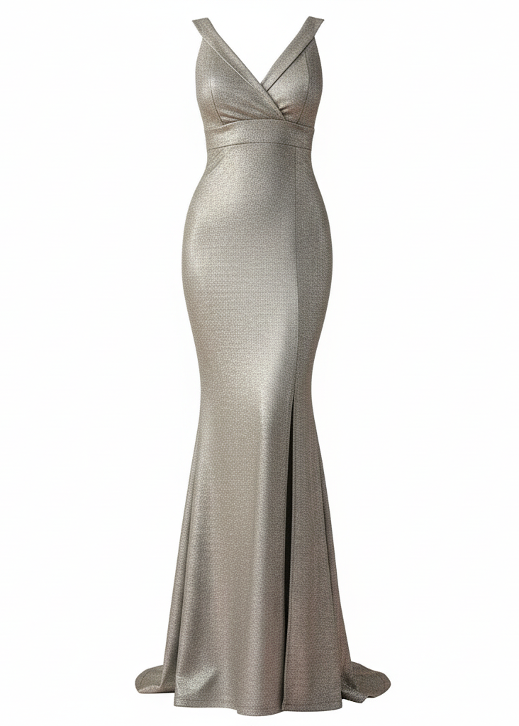 LIGHT GRAY LONG DRESS 8813