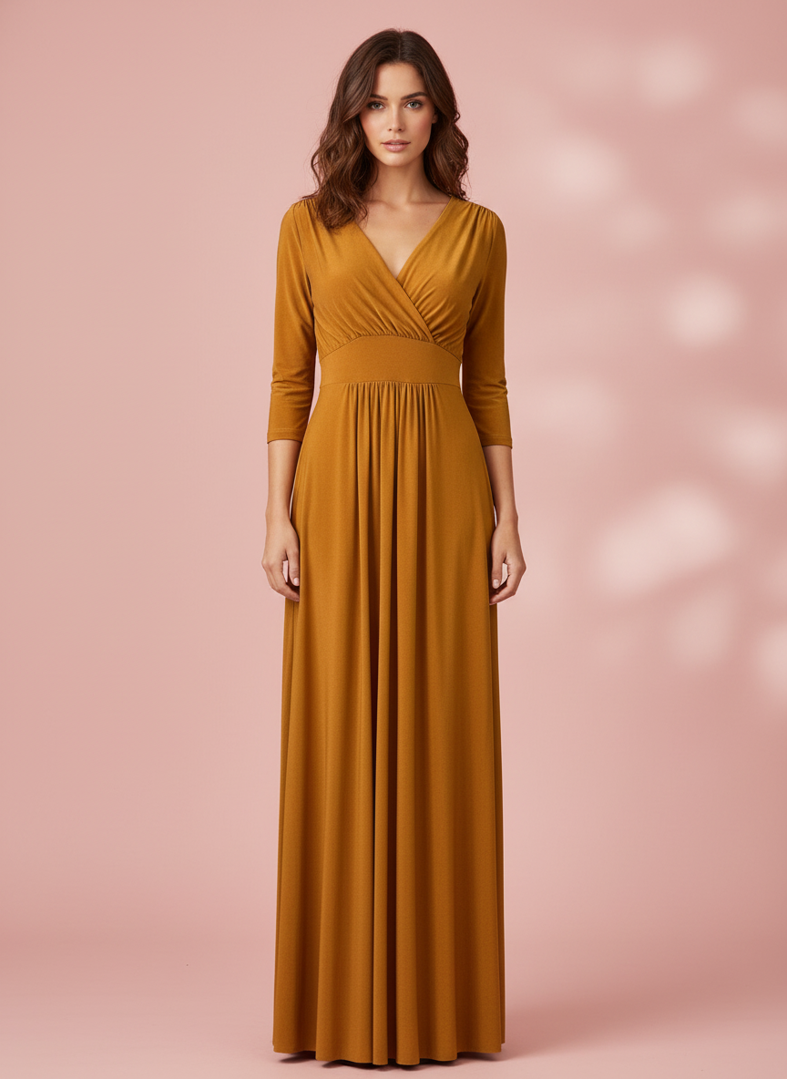 MUSTARD LONG DRESS 1639B