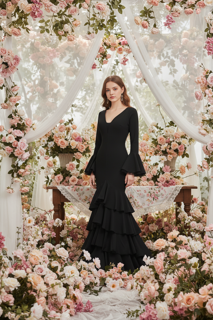 EMMA WU DESIGN X FLAMENCA RED FLAMENCO DRESS EM241