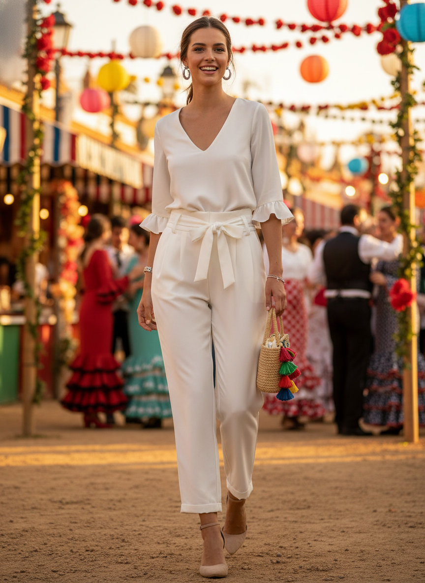 PANTALÓN PATA ELEFANTE BLANCO 2090