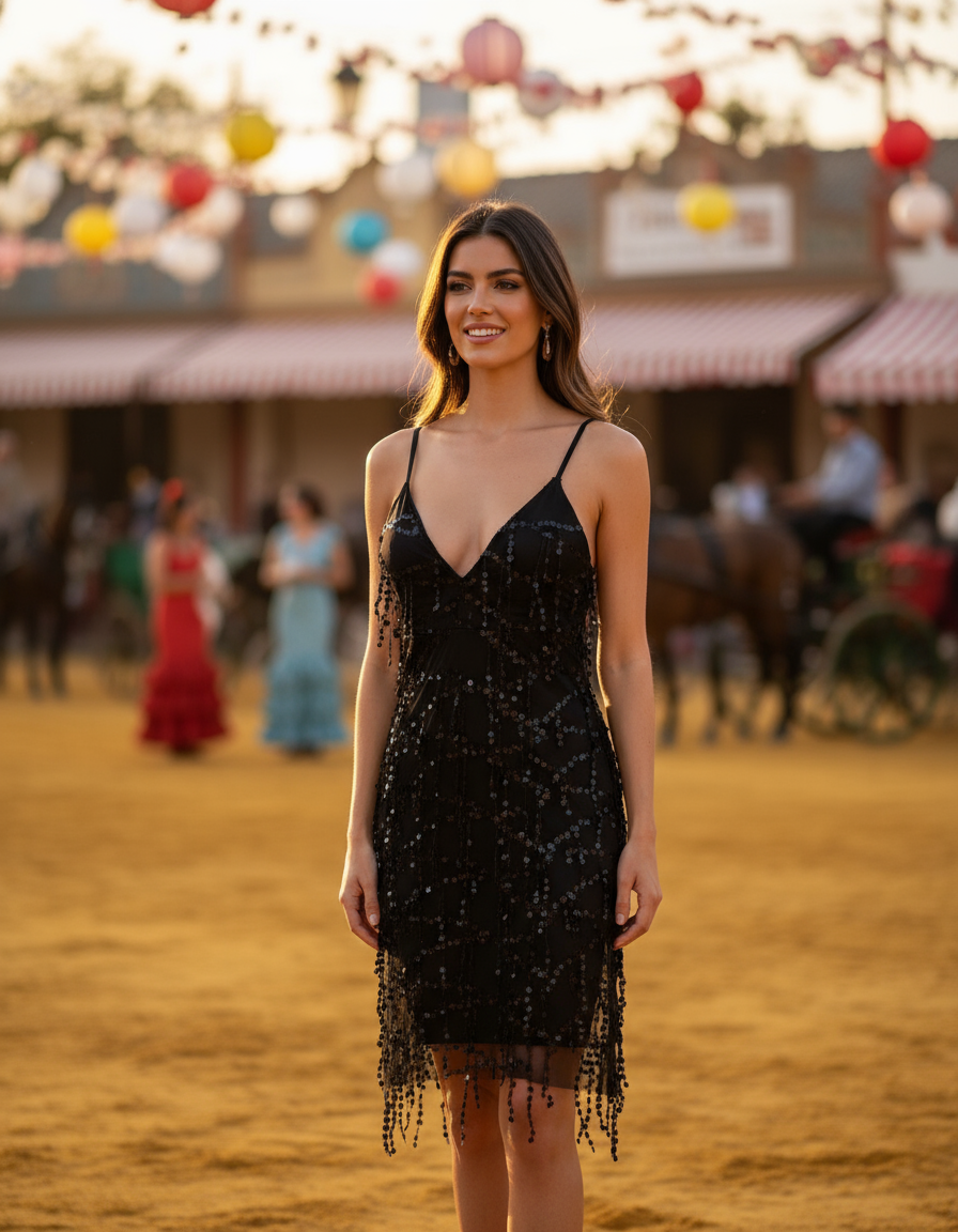 VESTIDO CORTO NEGRO 4452