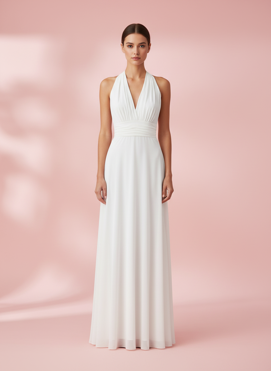 VESTIDO LARGO BLANCO 3776