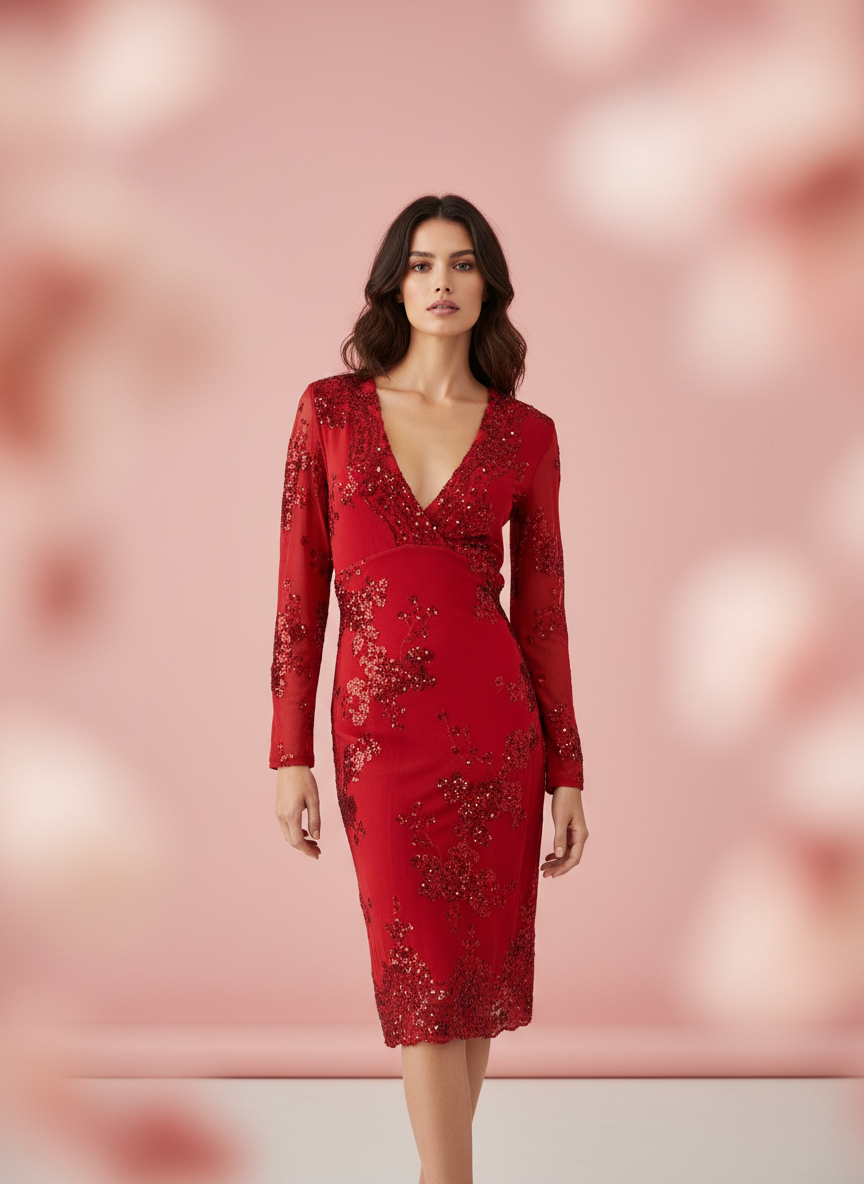 SHORT RED DRESS 1857