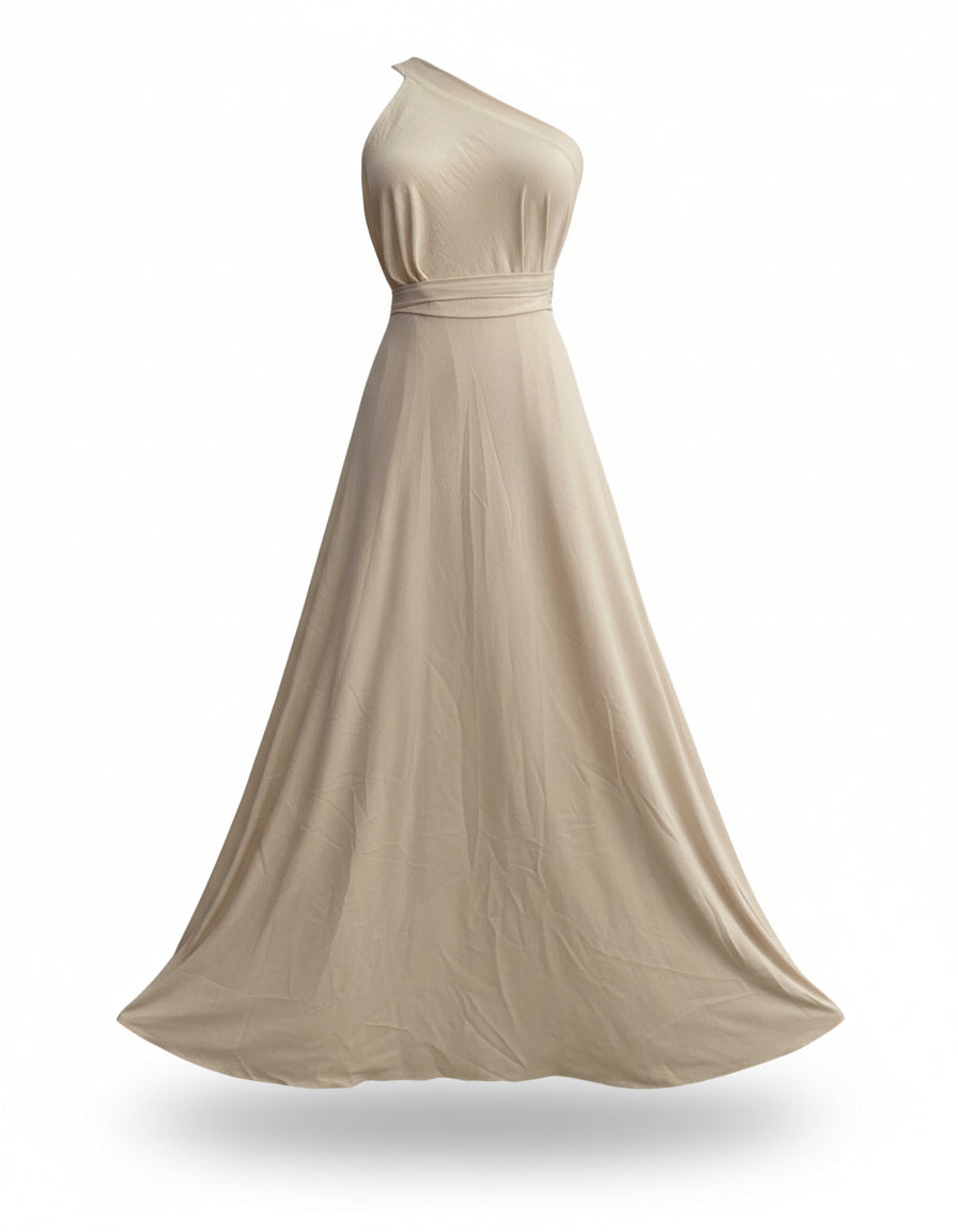 VESTIDO LARGO BEIGE 6244