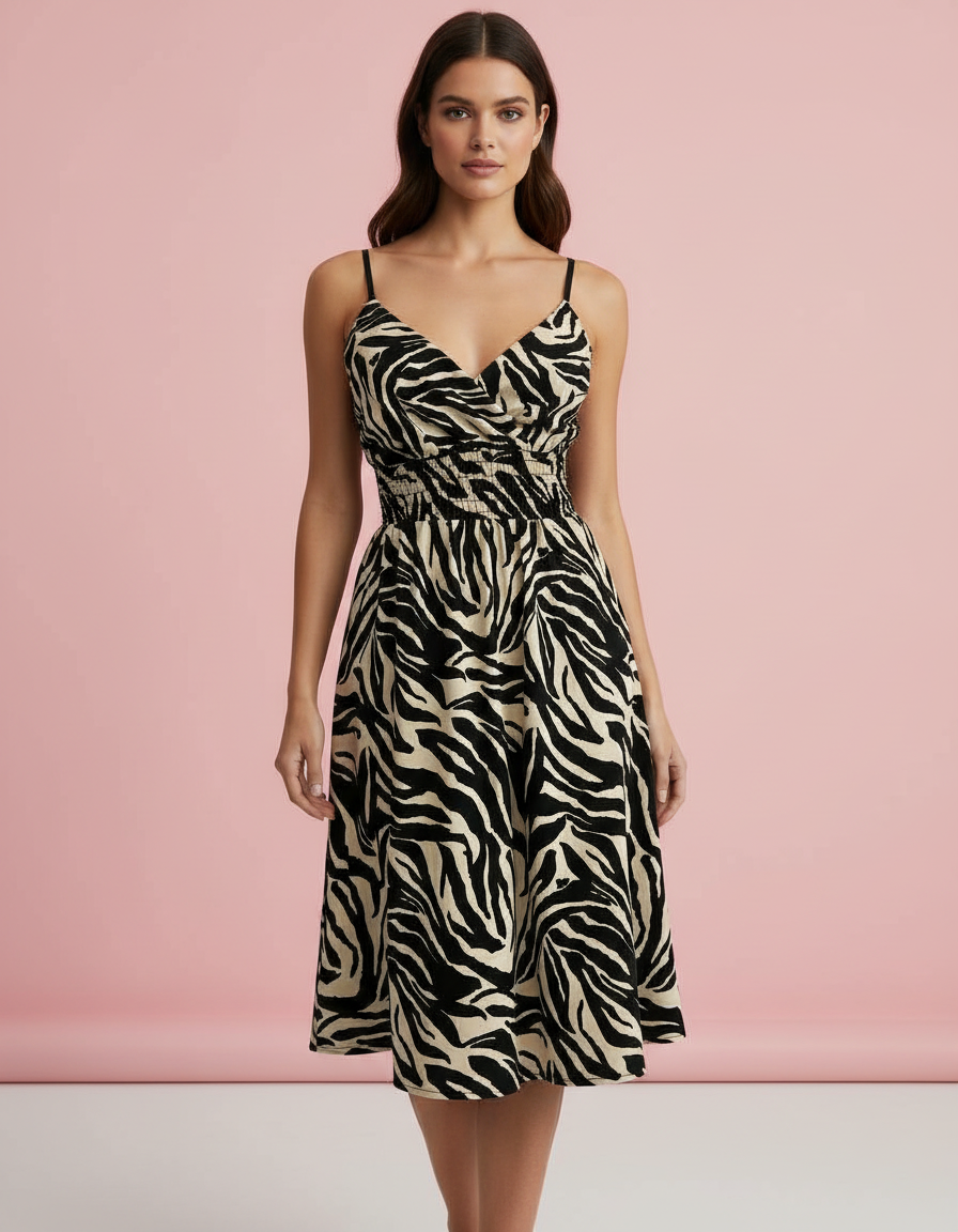 VESTIDO CORTO CEBRA 4621