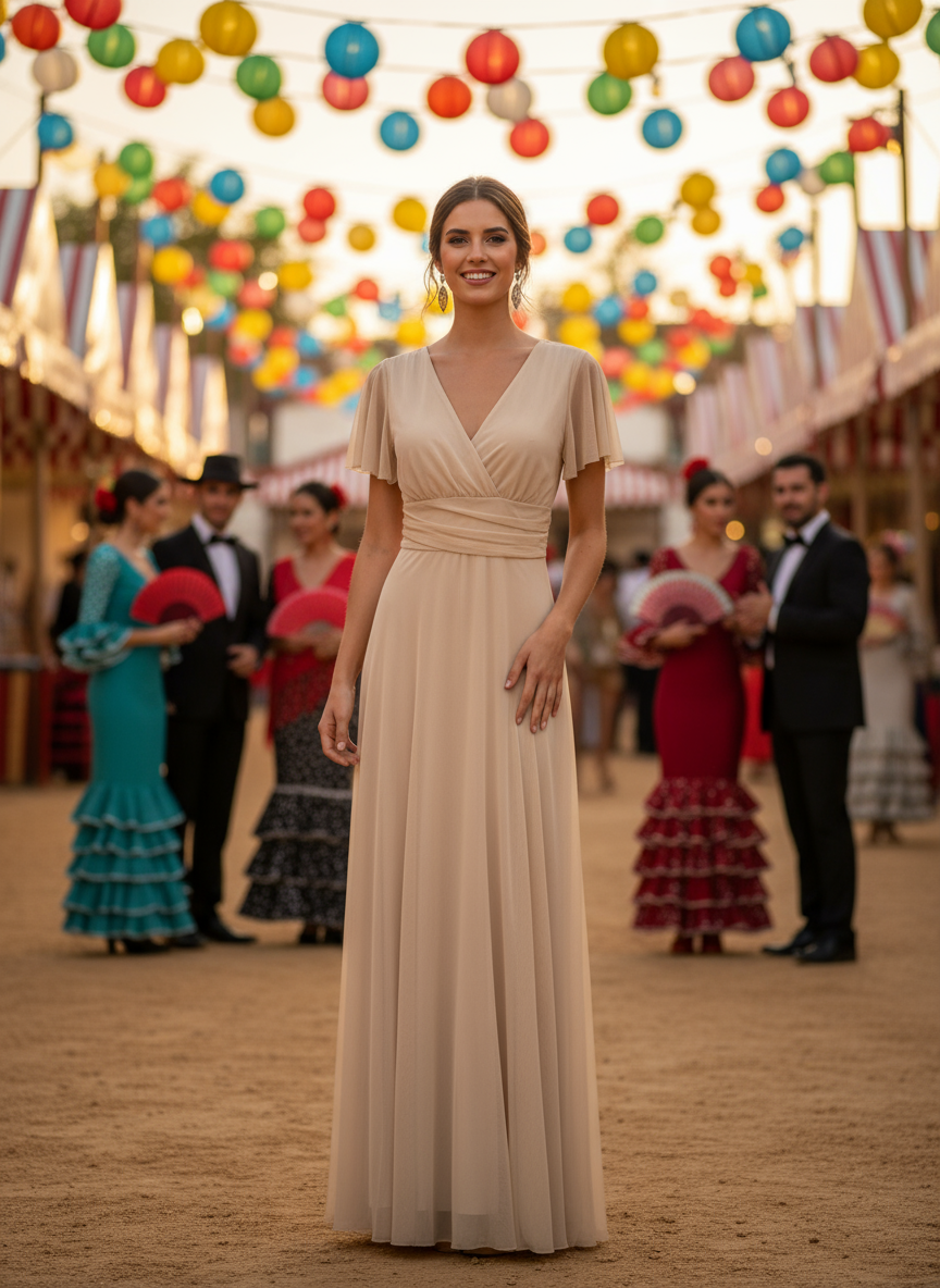 CAMEL LONG DRESS 5029