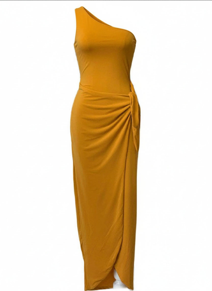 MUSTARD LONG DRESS 4701