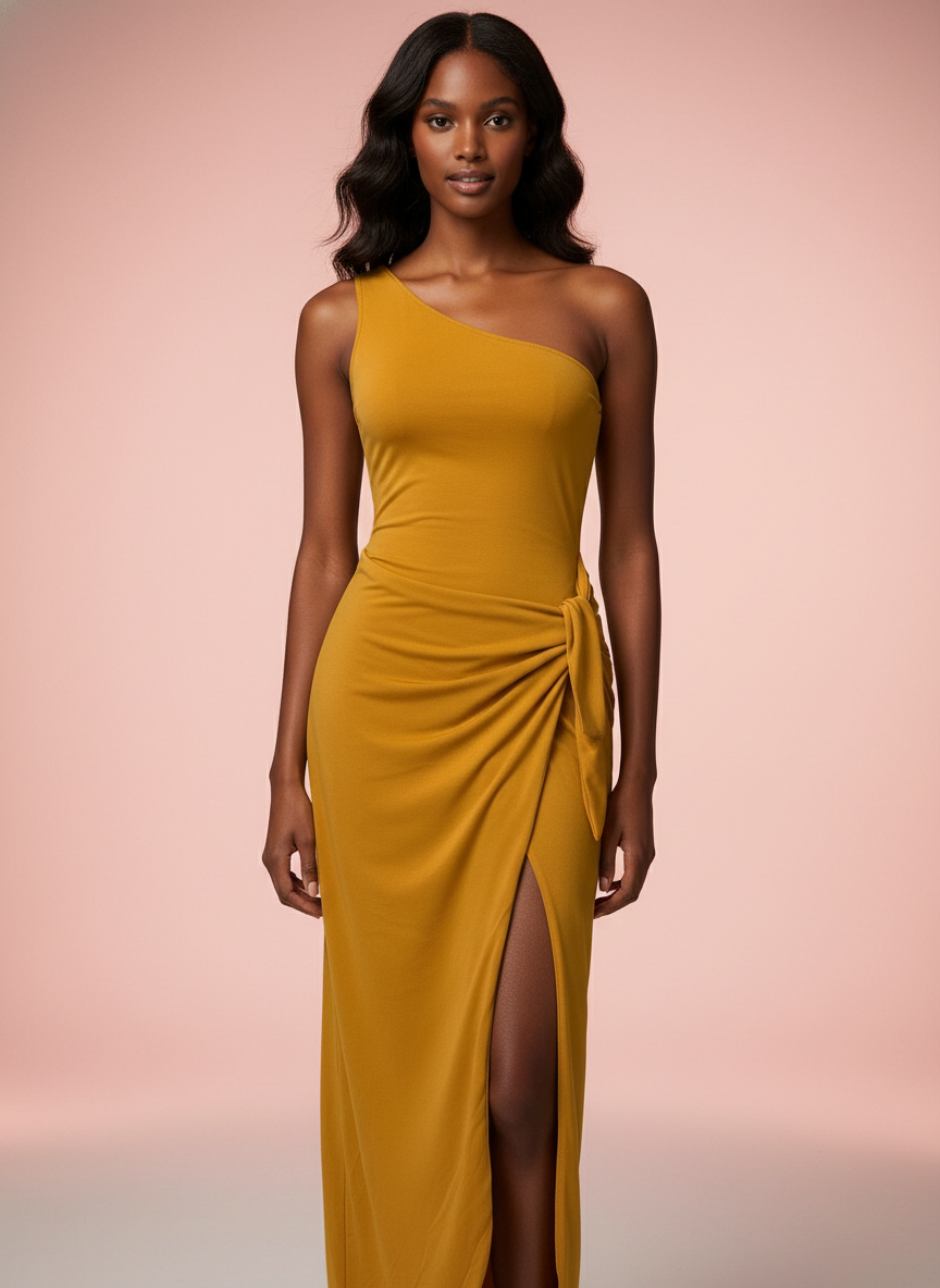 MUSTARD LONG DRESS 4701