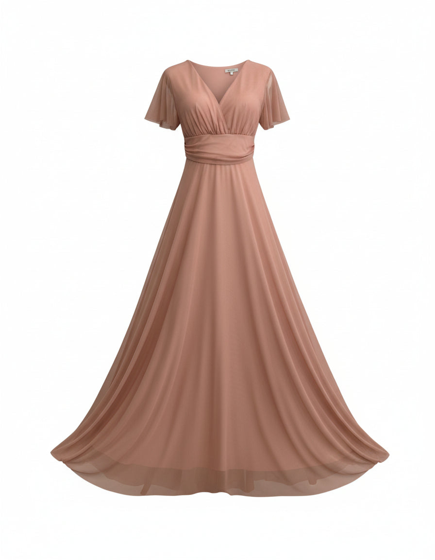 NUDE PINK LONG DRESS 5029