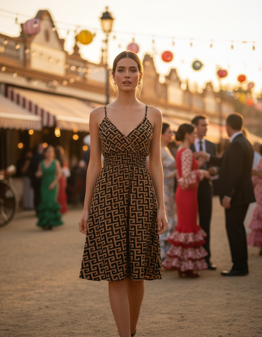 VESTIDO CORTO MARRÓN 4621