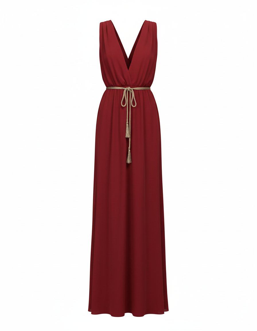 LONG RED DRESS 7296