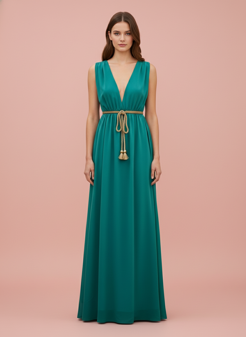 LONG GREEN SURGICAL DRESS 7296