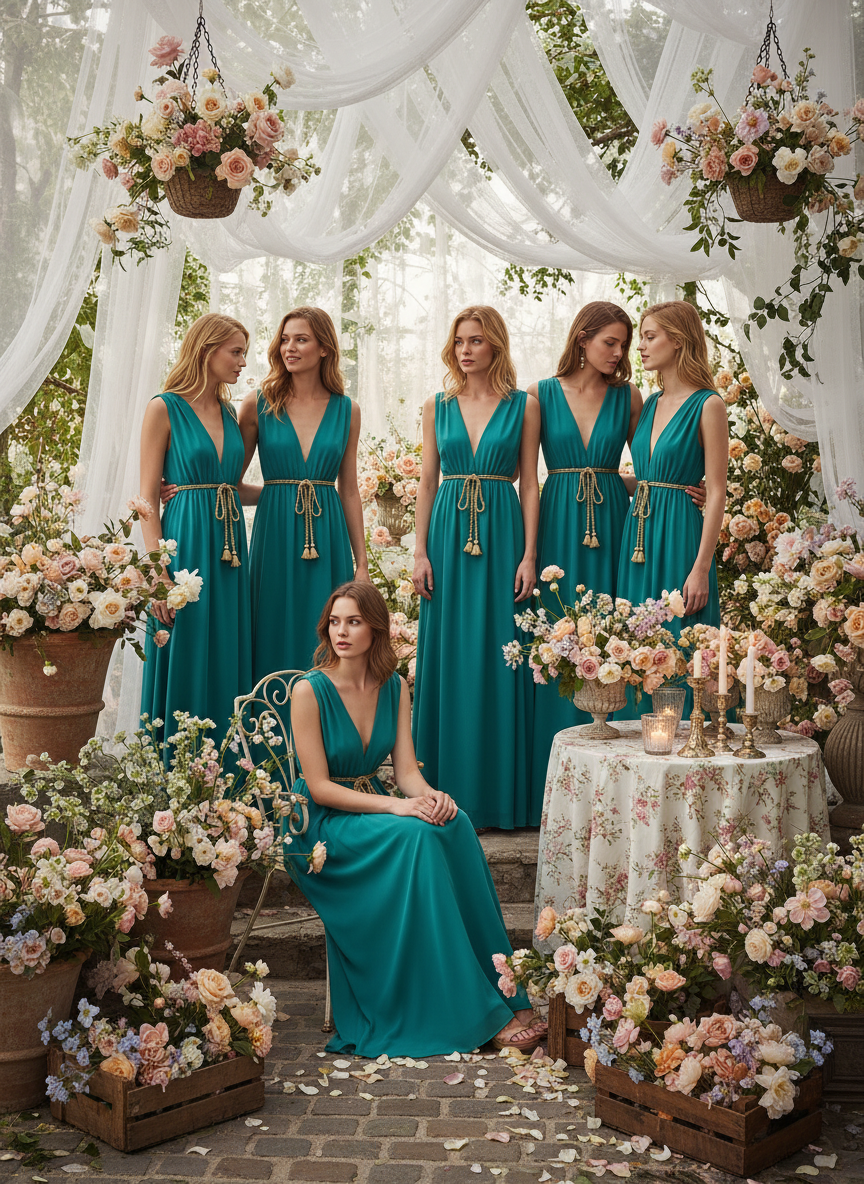 LONG GREEN SURGICAL DRESS 7296