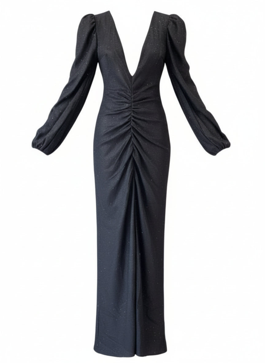 VESTIDO LARGO NEGRO 8815