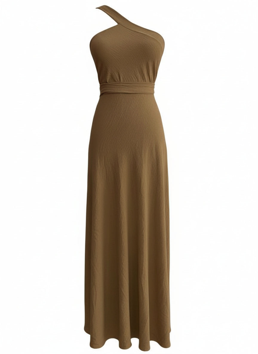 VESTIDO LARGO MARRÓN 6244