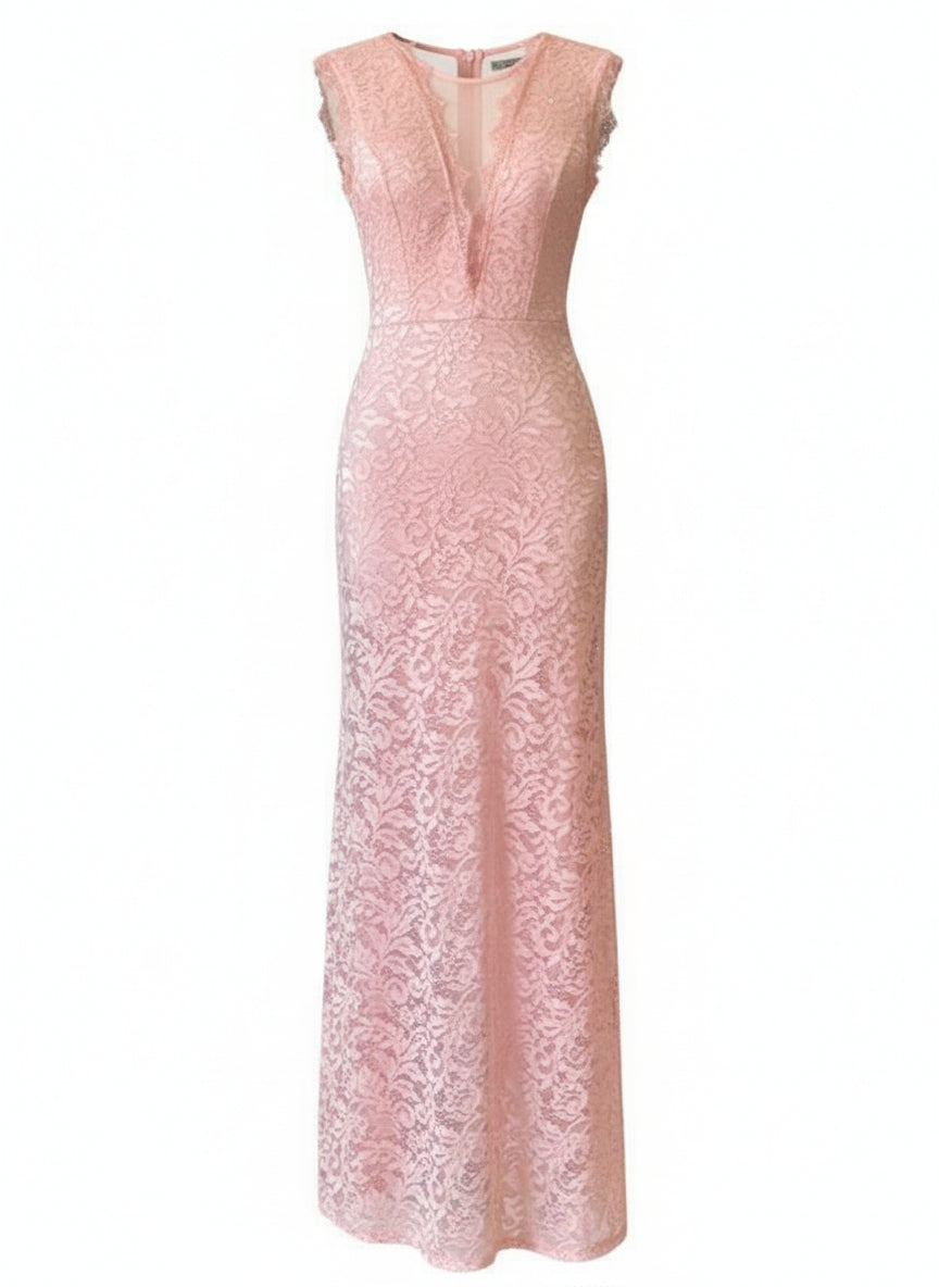 VESTIDO LARGO - ROSA SALMÓN - 3446