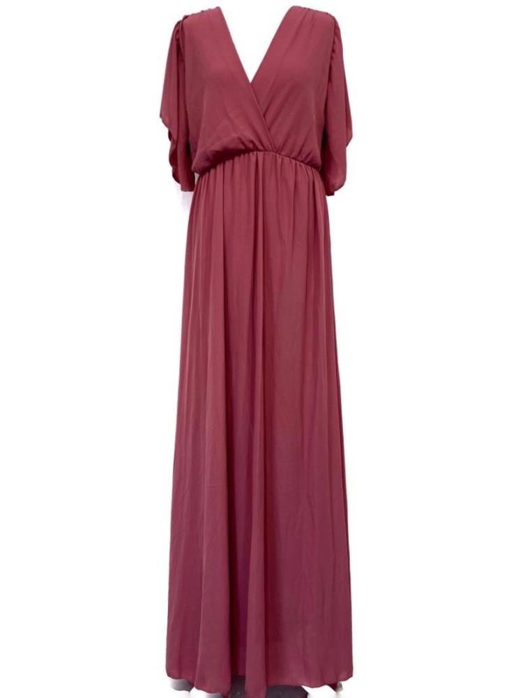 VESTIDO LARGO - ROSA MALVA - 4883