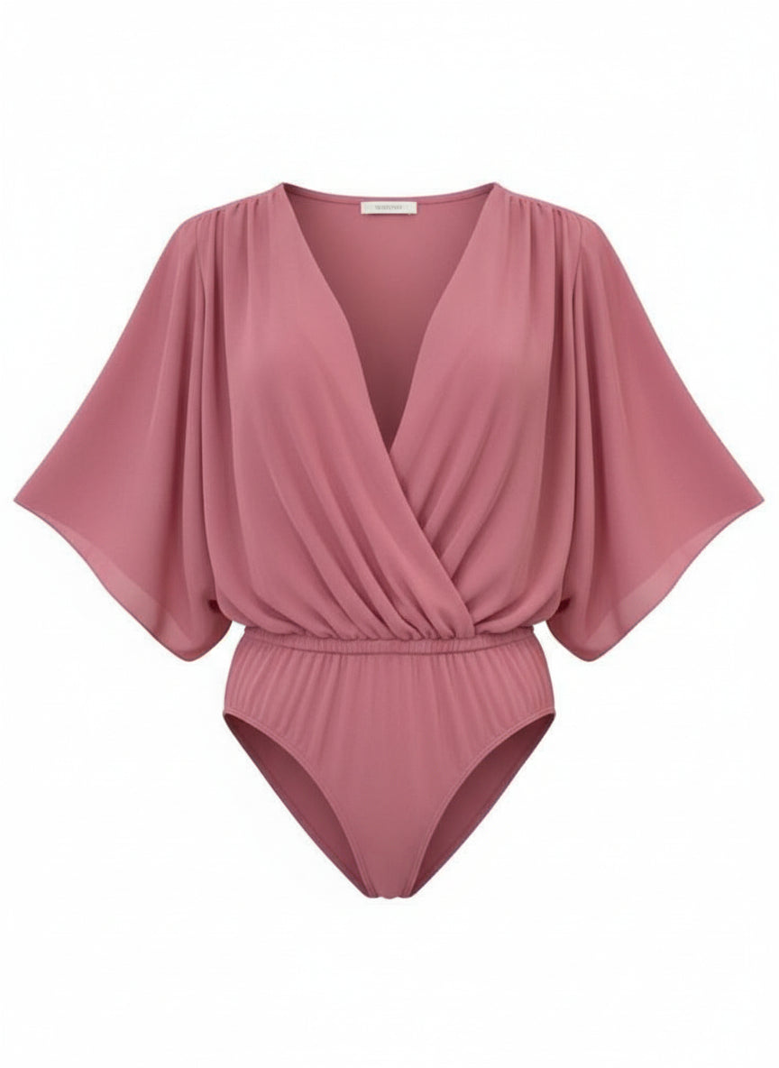 BODY MANGA CORTA - ROSA MALVA - 3686