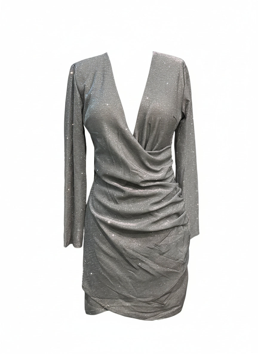 LIGHT GREY SHORT DRESS 8817