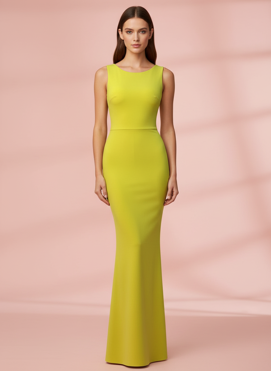 VESTIDO LARGO AMARILLO MANGO 9618