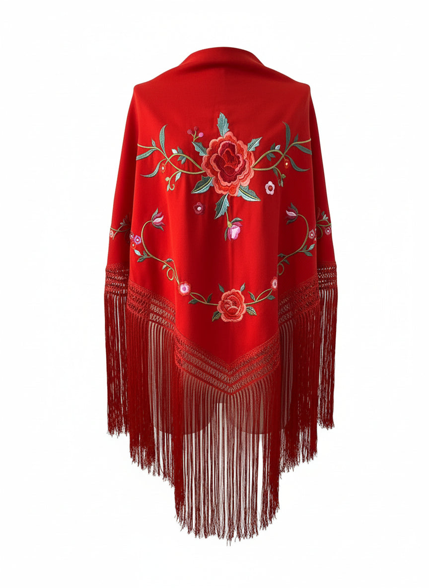 Red Triangular Shawl with Color 150cm | Ref. MT14