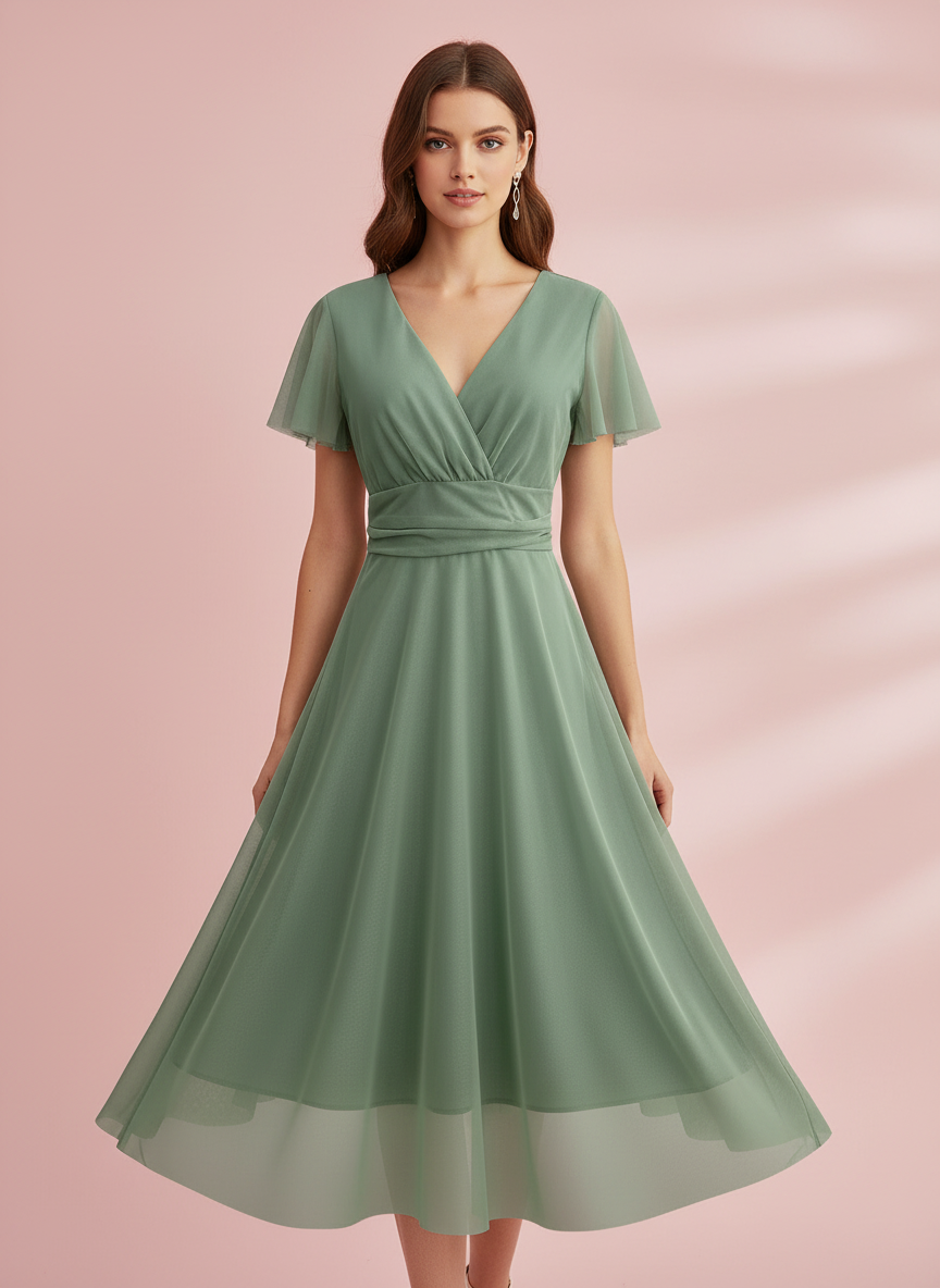 VESTIDO CORTO VERDE 5190