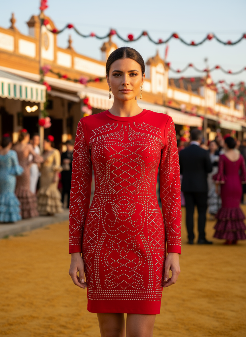 VESTIDO CORTO ROJO 5038