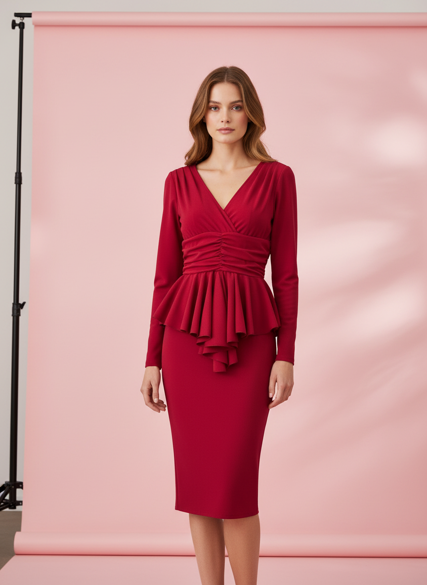 VESTIDO CORTO ROJO INDIO 4136