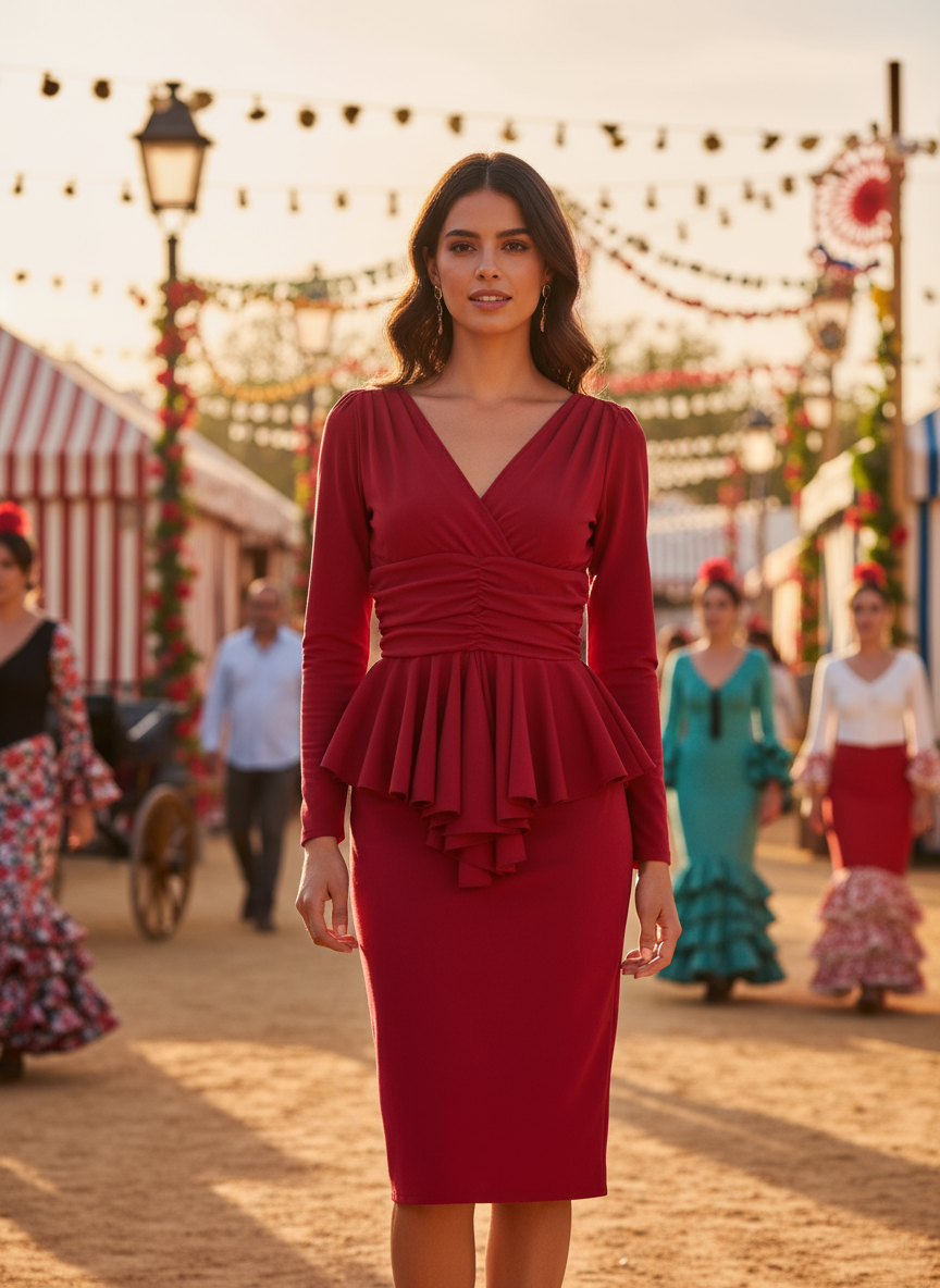 VESTIDO CORTO ROJO INDIO 4136