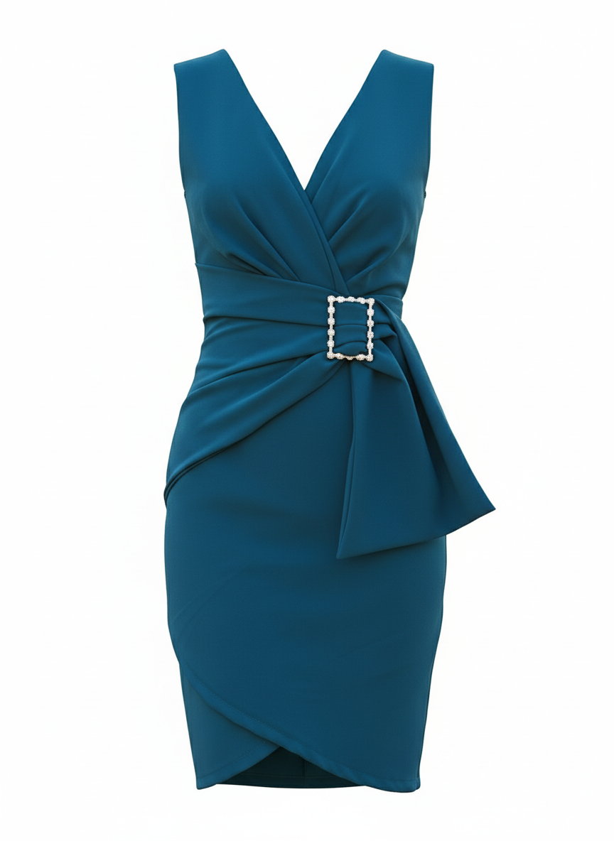 VESTIDO CORTO AZUL PETRÓLEO 22891