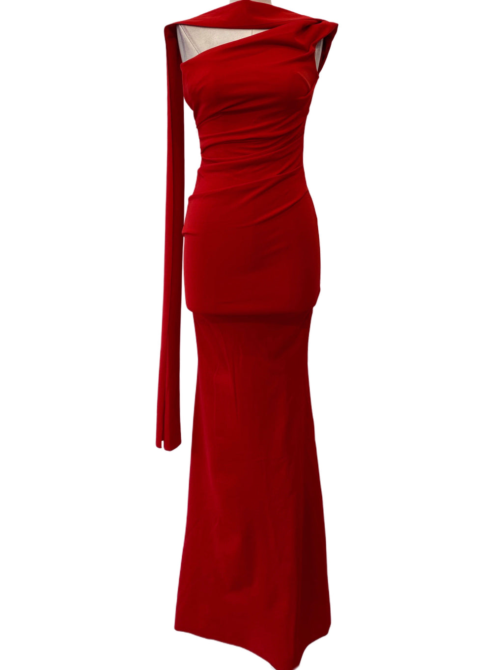 VESTIDO LARGO ROJO 25097