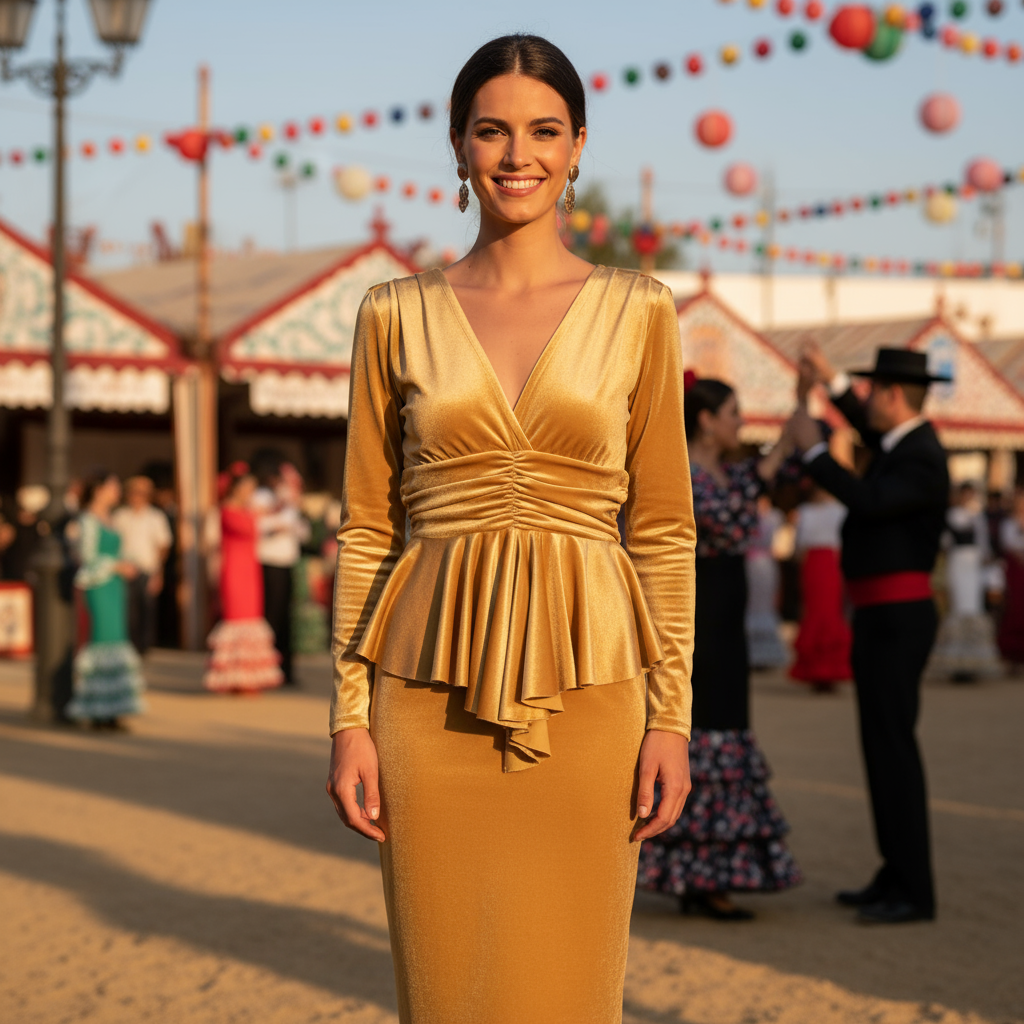 VESTIDO CORTO MOSTAZA 7670