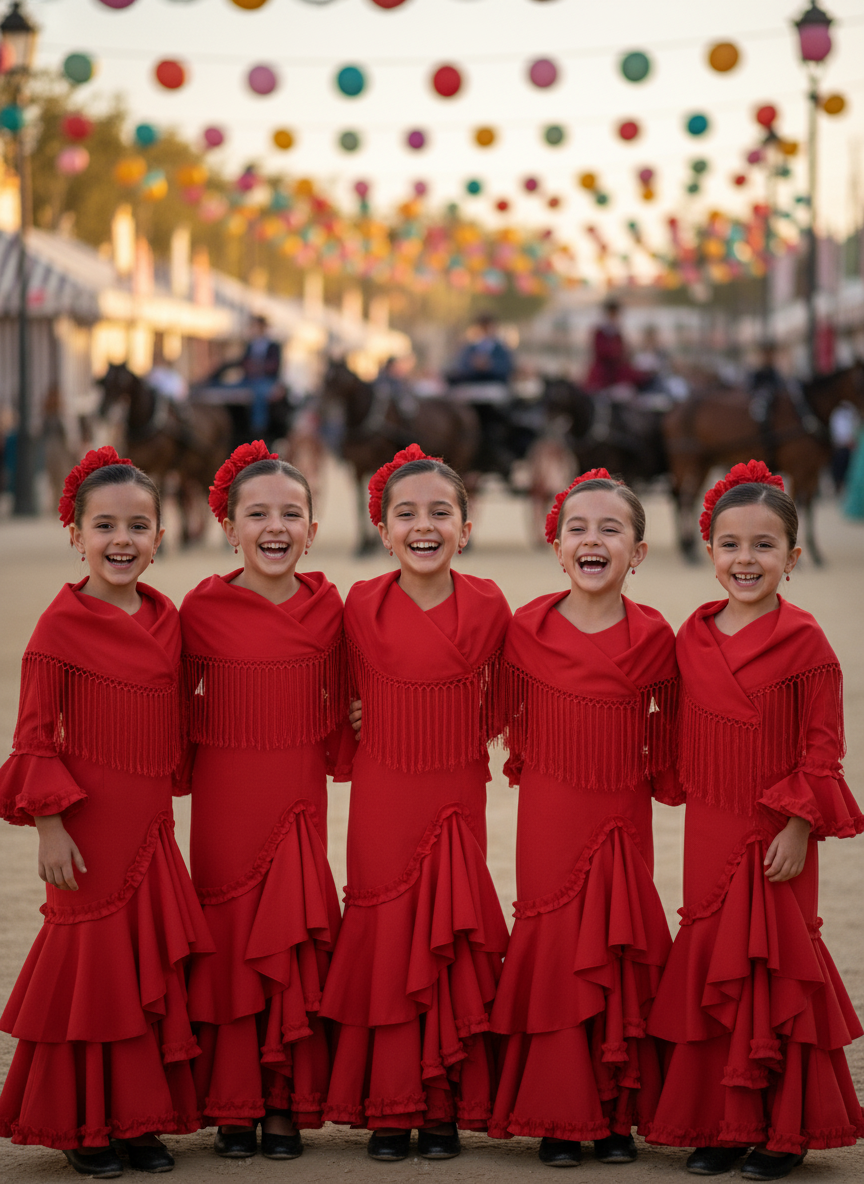 TRAJE FLAMENCA DE NIÑA  ROJO KL501