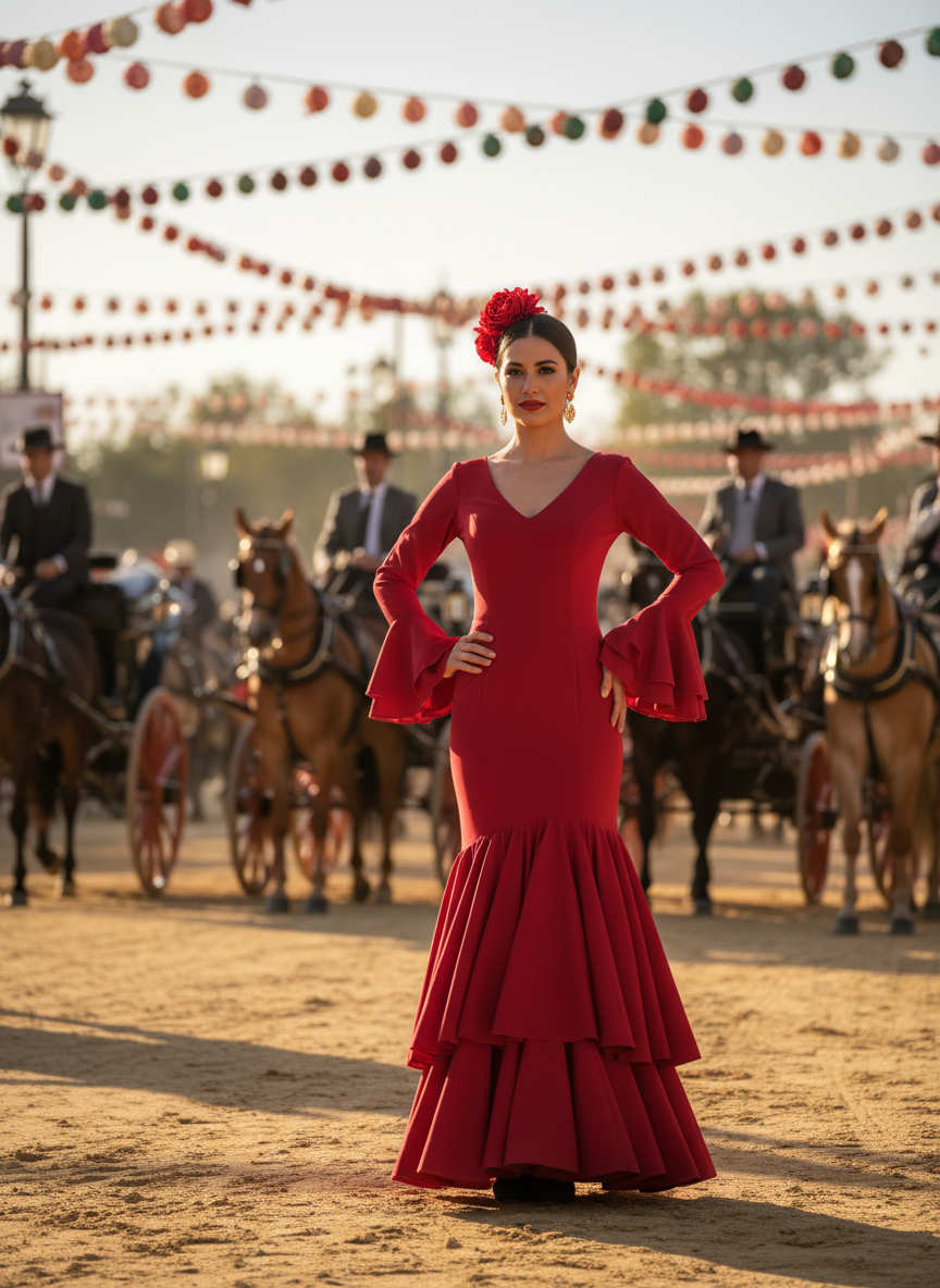 TRAJE FLAMENCA ROJO EMMA WU DESIGN X FLAMENCA EM246
