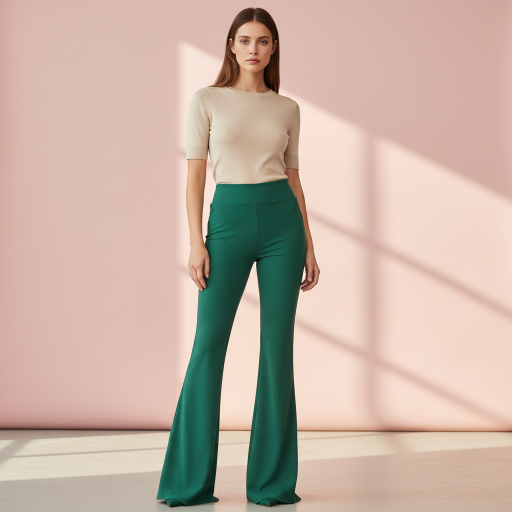 PANTALÓN CAMPANA VERDE 9182