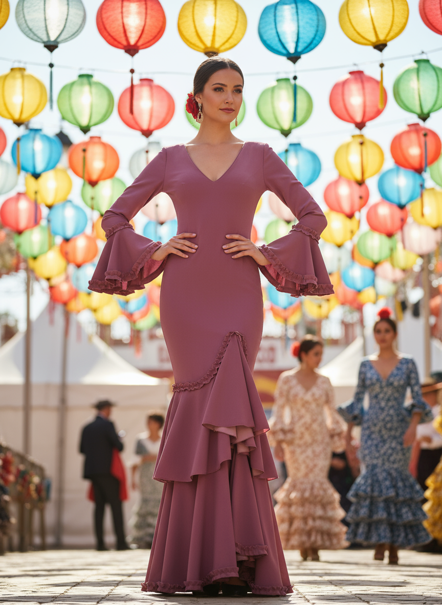 TRAJE FLAMENCA ROSA NUDE EMMA WU DESIGN X FLAMENCA EM229