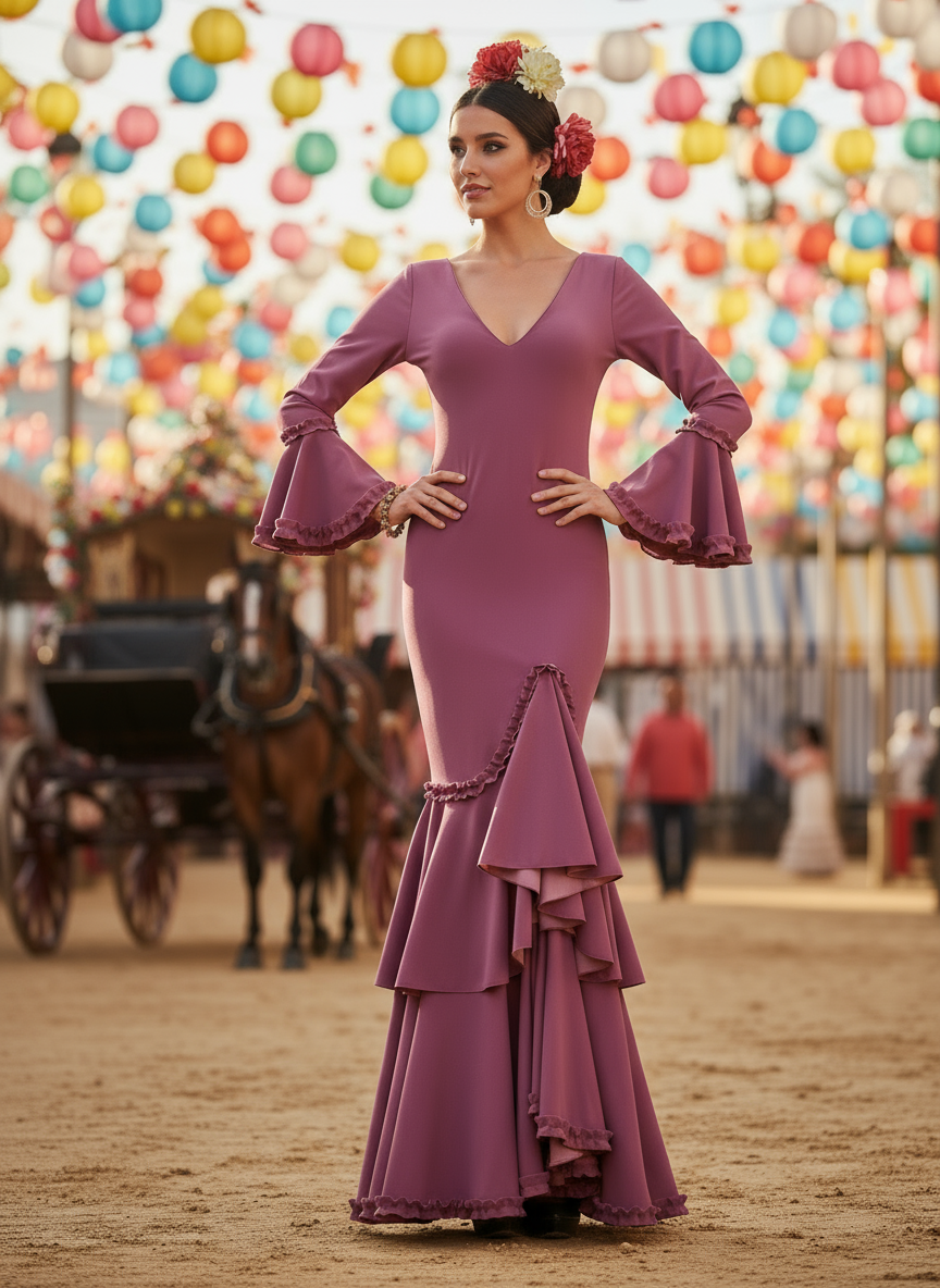 TRAJE FLAMENCA ROSA NUDE EMMA WU DESIGN X FLAMENCA EM229