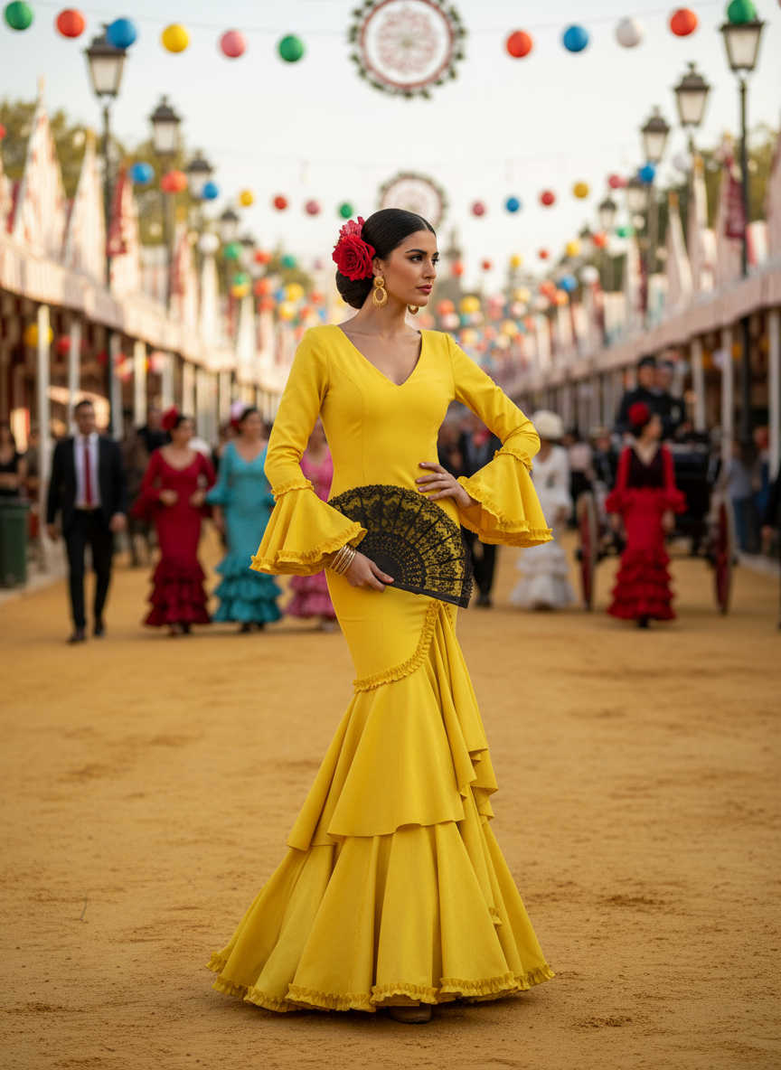 TRAJE FLAMENCA AMARILLO EMMA WU DESIGN X FLAMENCA EM229