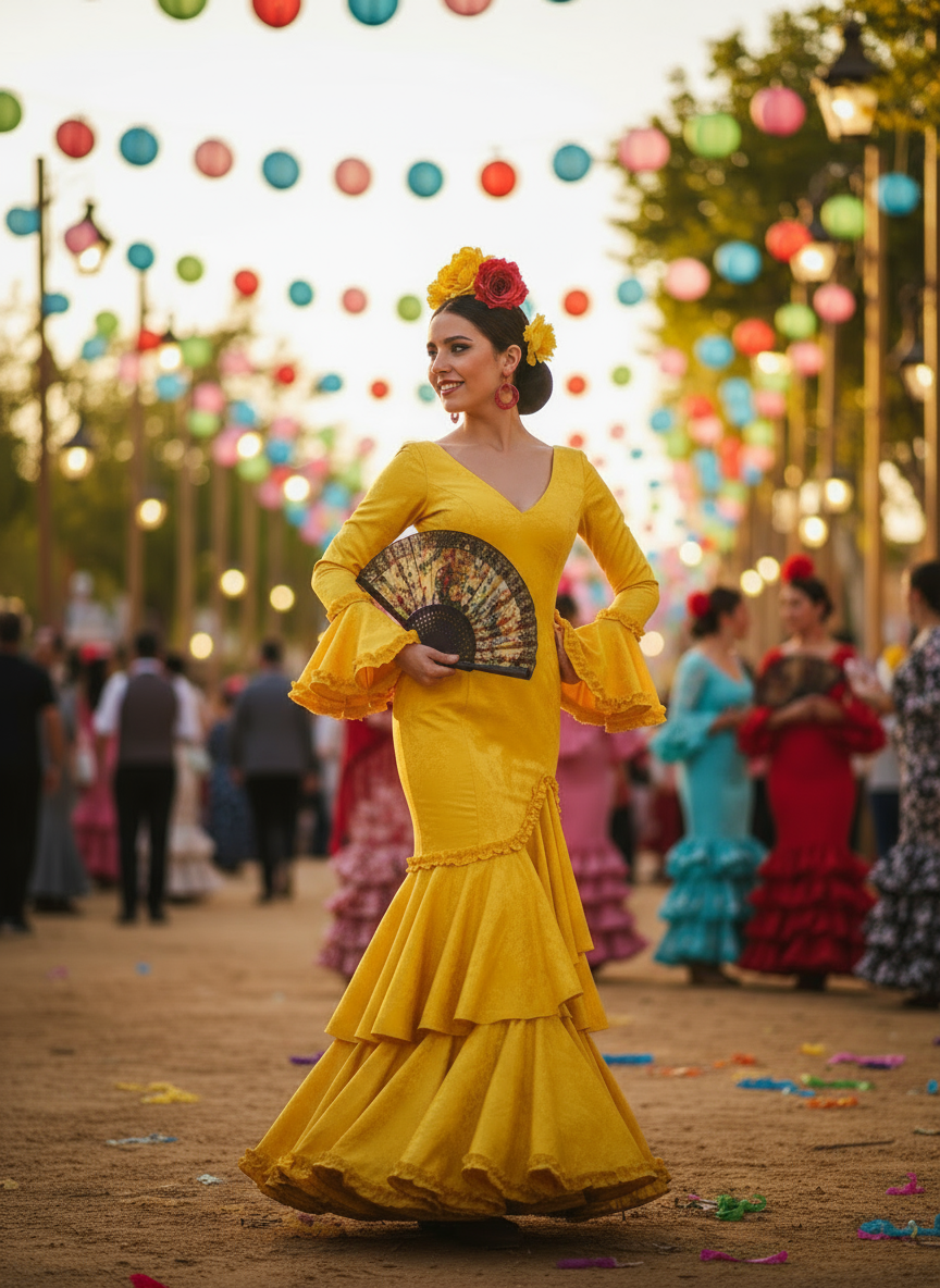 TRAJE FLAMENCA AMARILLO EMMA WU DESIGN X FLAMENCA EM229