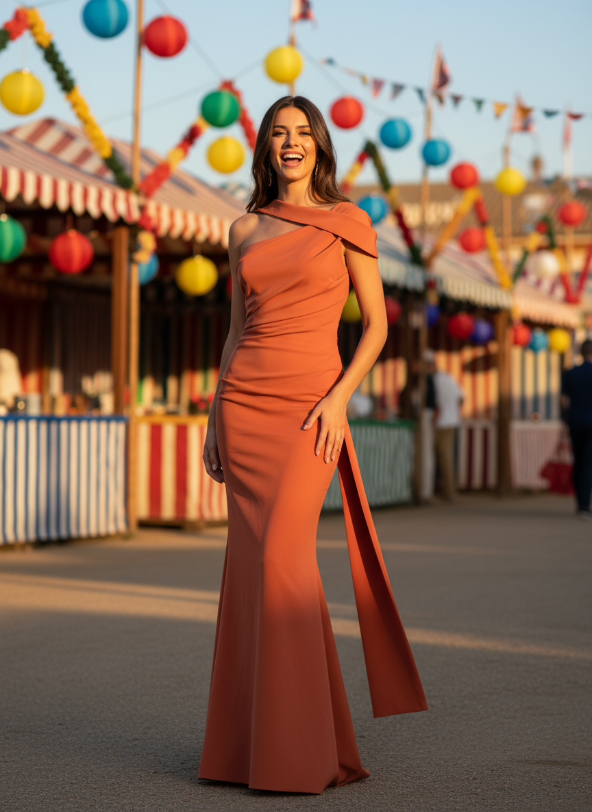 SALMON PINK LONG DRESS 25097